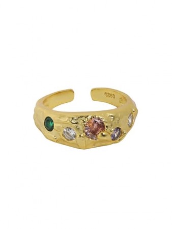 Aurora Band Ring Powder Stone