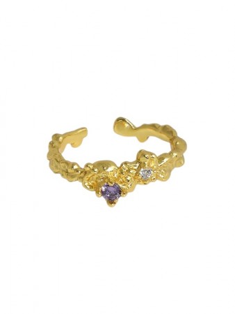 Purple Dis Cubic Zirconia Ring