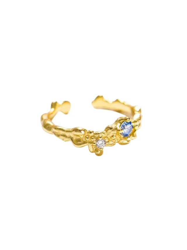 Blå Dis Cubic Zirconia Ring 